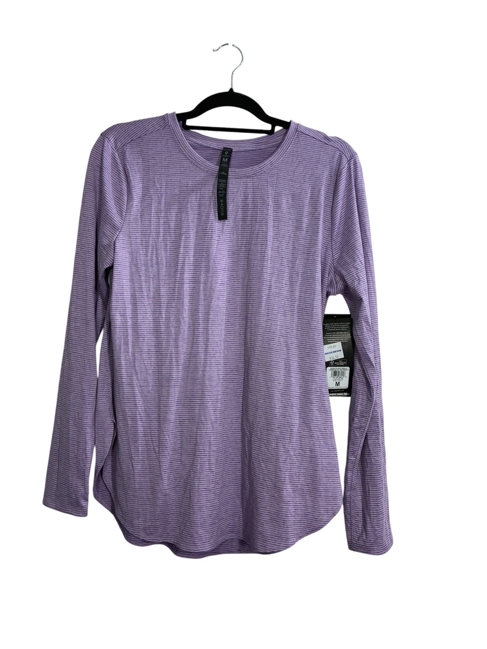 Skechers Lavender Striped Long Sleeve Crewneck Top